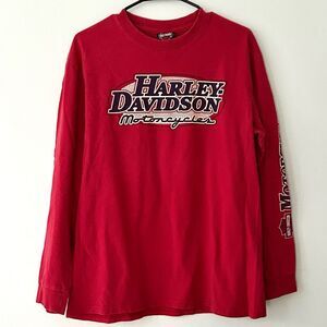 Vintage Harley-Davidson Long Sleeve T-Shirt Grand Canyon Sedona AZ Red Men’s Lg